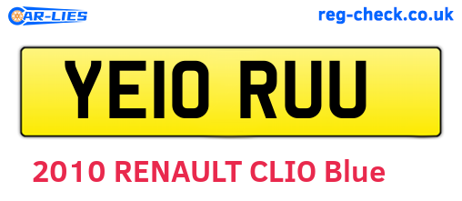 YE10RUU are the vehicle registration plates.