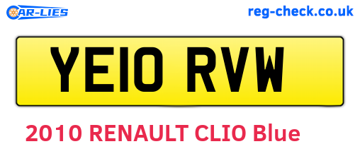 YE10RVW are the vehicle registration plates.