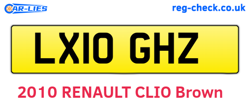 LX10GHZ are the vehicle registration plates.