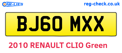 BJ60MXX are the vehicle registration plates.