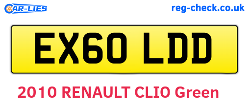 EX60LDD are the vehicle registration plates.
