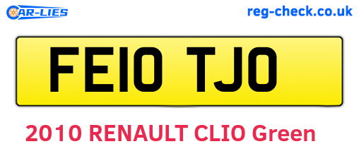 FE10TJO are the vehicle registration plates.
