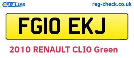 FG10EKJ are the vehicle registration plates.