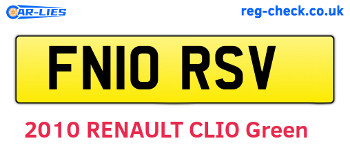 FN10RSV are the vehicle registration plates.