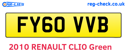 FY60VVB are the vehicle registration plates.