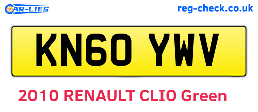 KN60YWV are the vehicle registration plates.