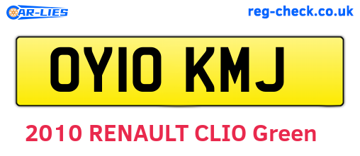 OY10KMJ are the vehicle registration plates.