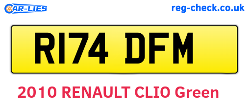R174DFM are the vehicle registration plates.