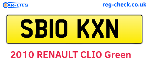 SB10KXN are the vehicle registration plates.