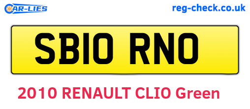 SB10RNO are the vehicle registration plates.