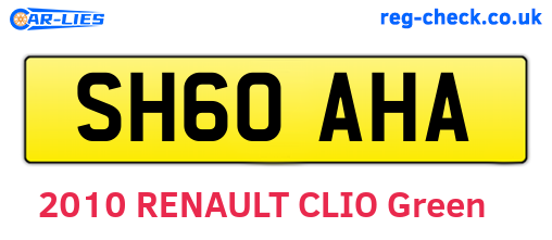 SH60AHA are the vehicle registration plates.