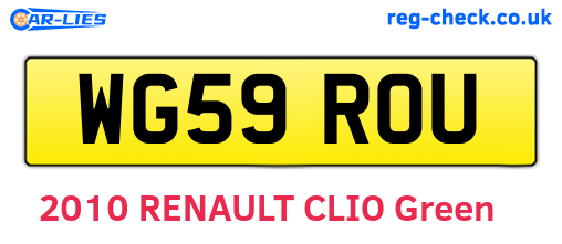 WG59ROU are the vehicle registration plates.