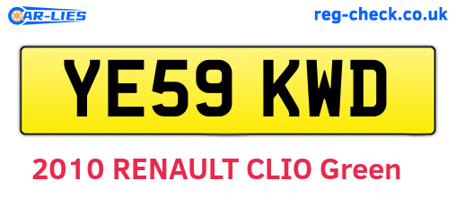 YE59KWD are the vehicle registration plates.