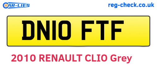 DN10FTF are the vehicle registration plates.