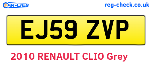 EJ59ZVP are the vehicle registration plates.