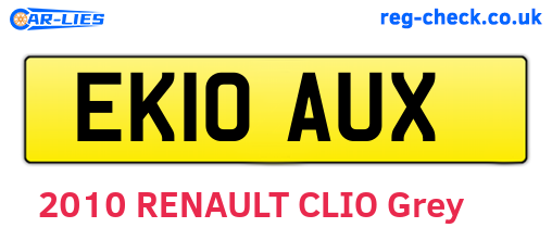 EK10AUX are the vehicle registration plates.