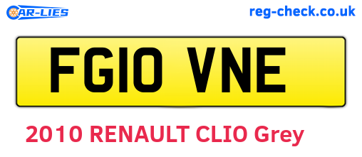 FG10VNE are the vehicle registration plates.