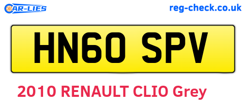 HN60SPV are the vehicle registration plates.