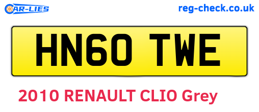 HN60TWE are the vehicle registration plates.