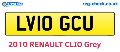 LV10GCU are the vehicle registration plates.