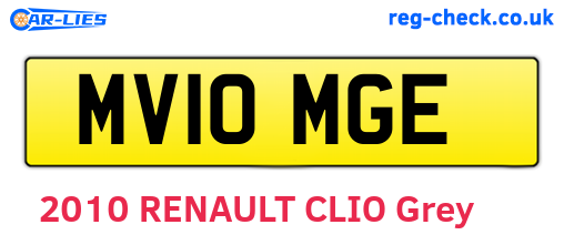 MV10MGE are the vehicle registration plates.