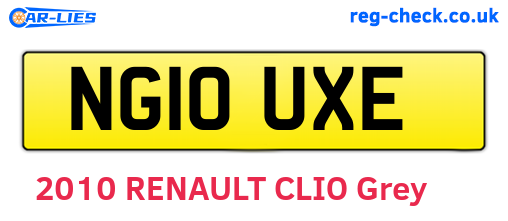 NG10UXE are the vehicle registration plates.