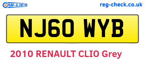NJ60WYB are the vehicle registration plates.