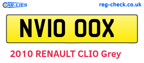 NV10OOX are the vehicle registration plates.