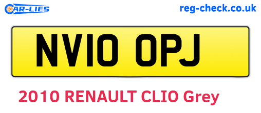 NV10OPJ are the vehicle registration plates.