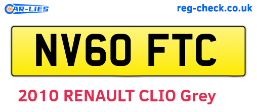 NV60FTC are the vehicle registration plates.