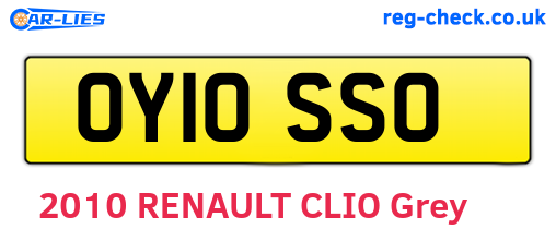 OY10SSO are the vehicle registration plates.