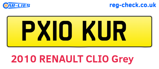PX10KUR are the vehicle registration plates.