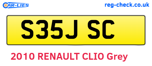 S35JSC are the vehicle registration plates.