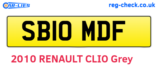 SB10MDF are the vehicle registration plates.