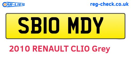 SB10MDY are the vehicle registration plates.