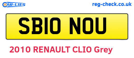 SB10NOU are the vehicle registration plates.