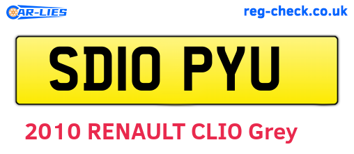 SD10PYU are the vehicle registration plates.