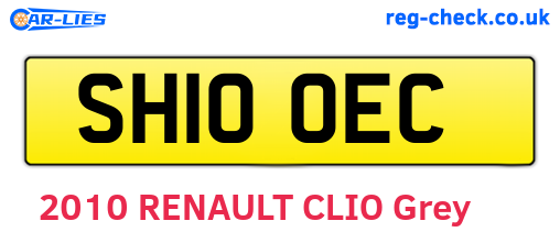 SH10OEC are the vehicle registration plates.