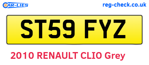 ST59FYZ are the vehicle registration plates.