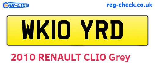 WK10YRD are the vehicle registration plates.