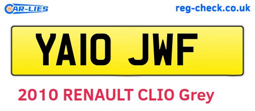 YA10JWF are the vehicle registration plates.