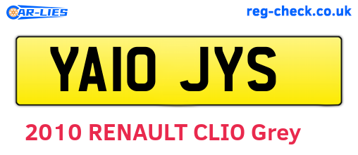 YA10JYS are the vehicle registration plates.