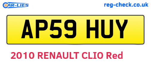 AP59HUY are the vehicle registration plates.