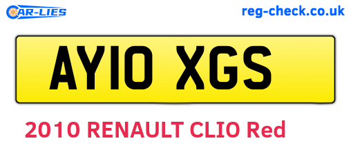 AY10XGS are the vehicle registration plates.