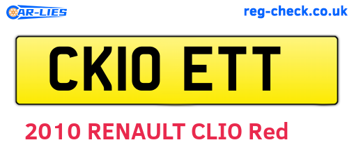 CK10ETT are the vehicle registration plates.