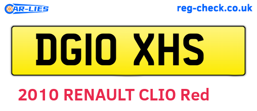 DG10XHS are the vehicle registration plates.