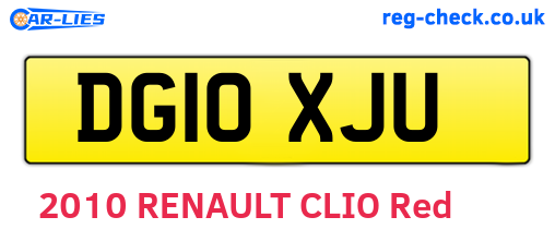 DG10XJU are the vehicle registration plates.