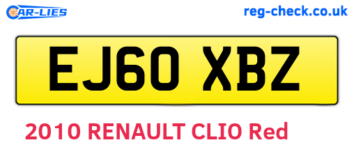 EJ60XBZ are the vehicle registration plates.