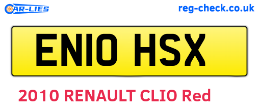EN10HSX are the vehicle registration plates.