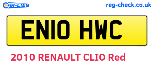 EN10HWC are the vehicle registration plates.